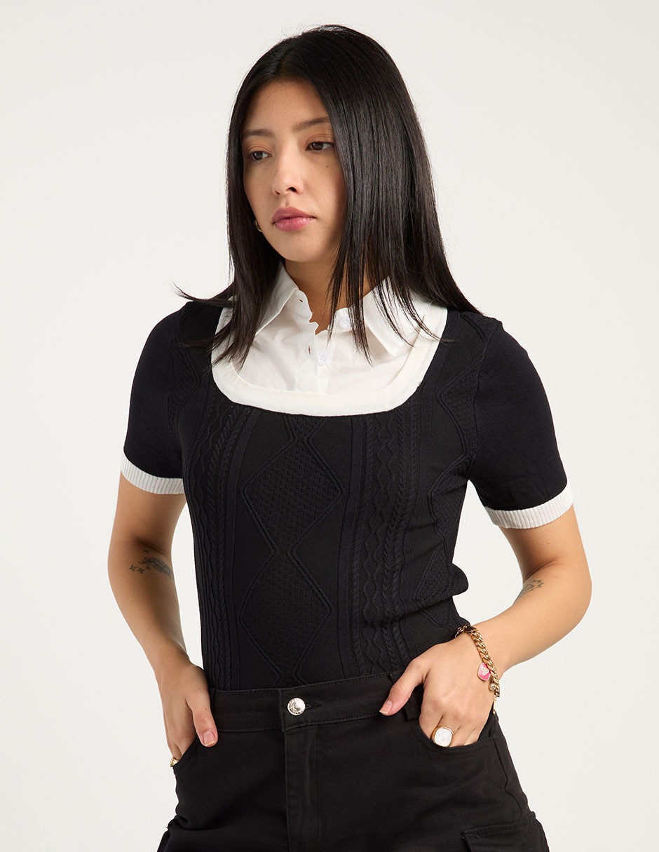 Blusa manga corta para mujer 8