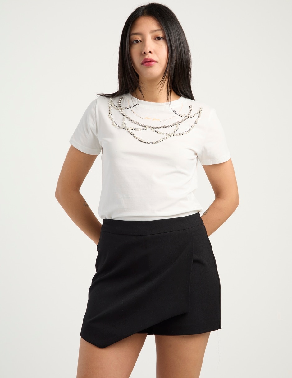 Playera manga corta cuello redondo para mujer 1