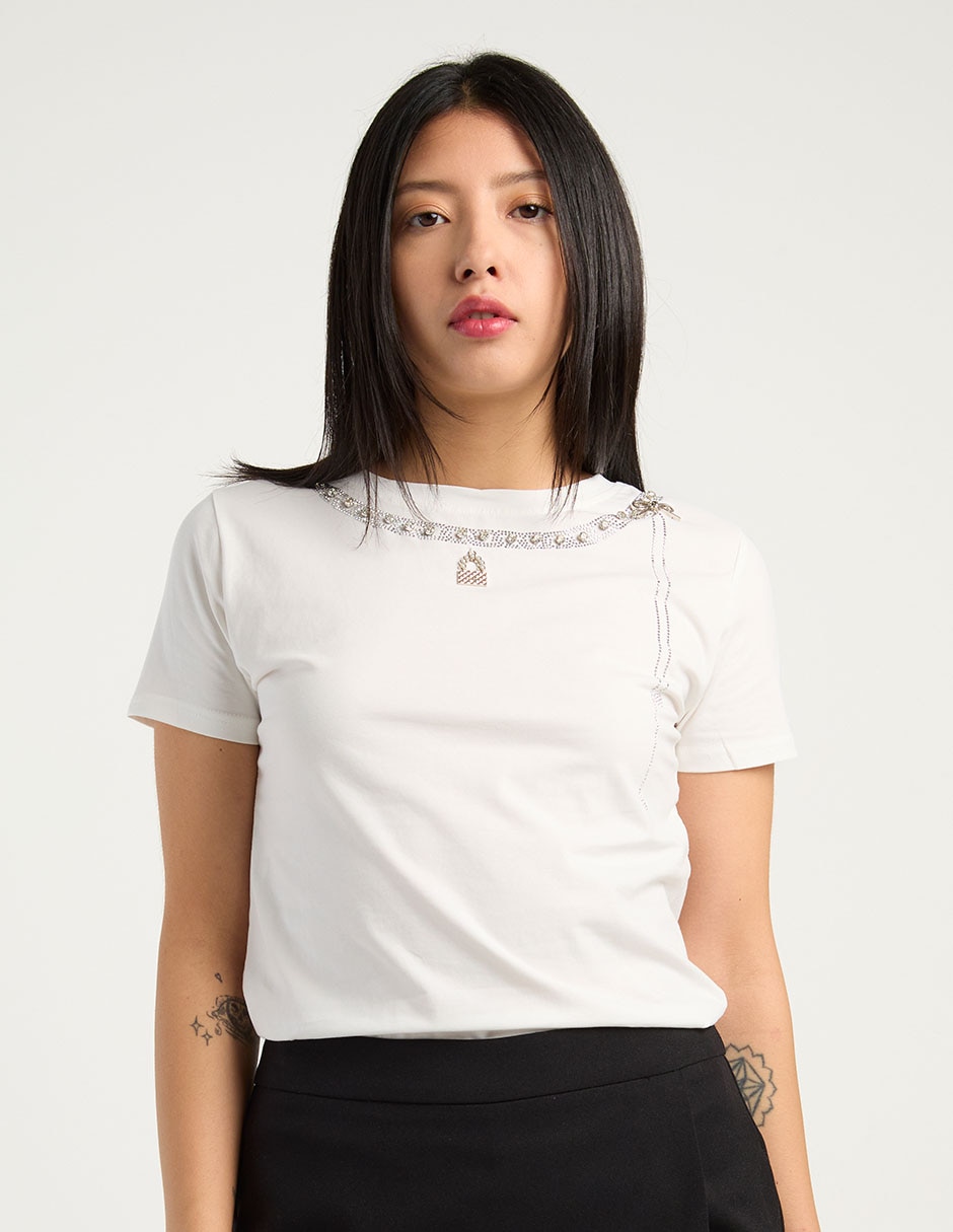 Playera manga corta cuello redondo para mujer 8