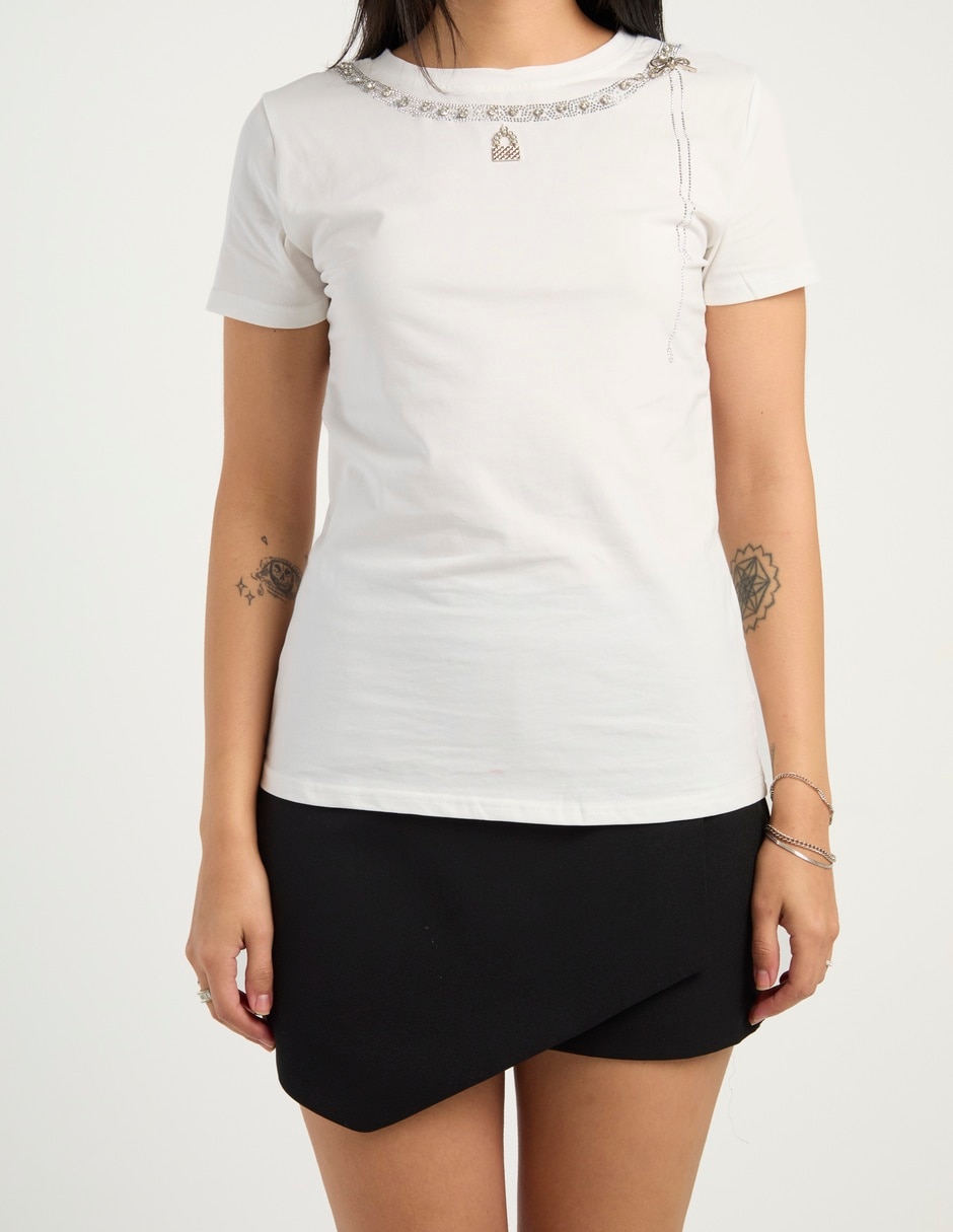 Playera manga corta cuello redondo para mujer 13