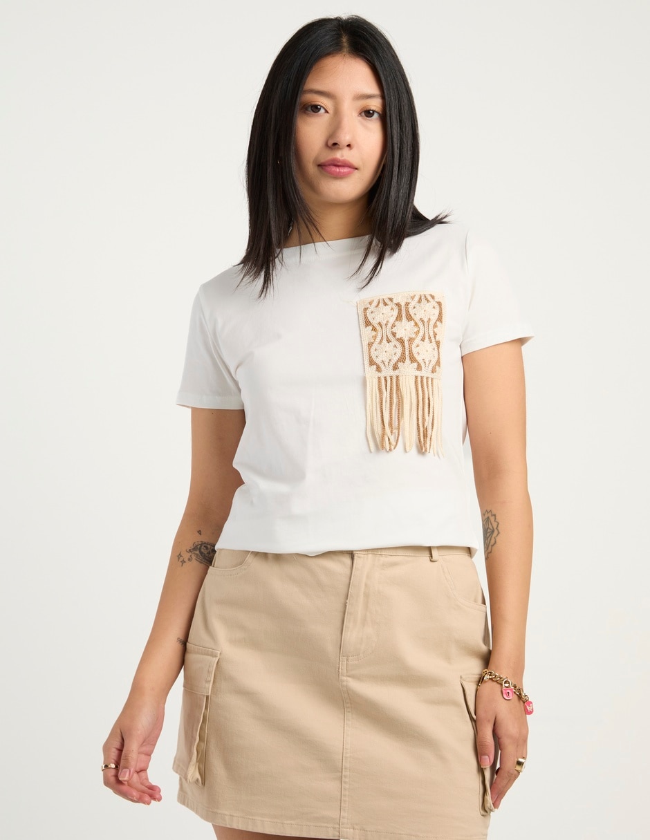 Playera manga corta cuello redondo para mujer 1