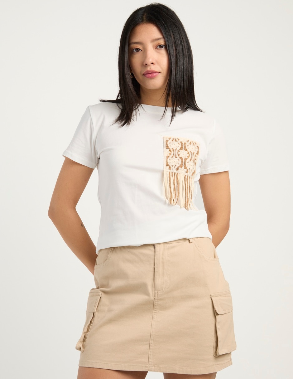 Playera manga corta cuello redondo para mujer 8