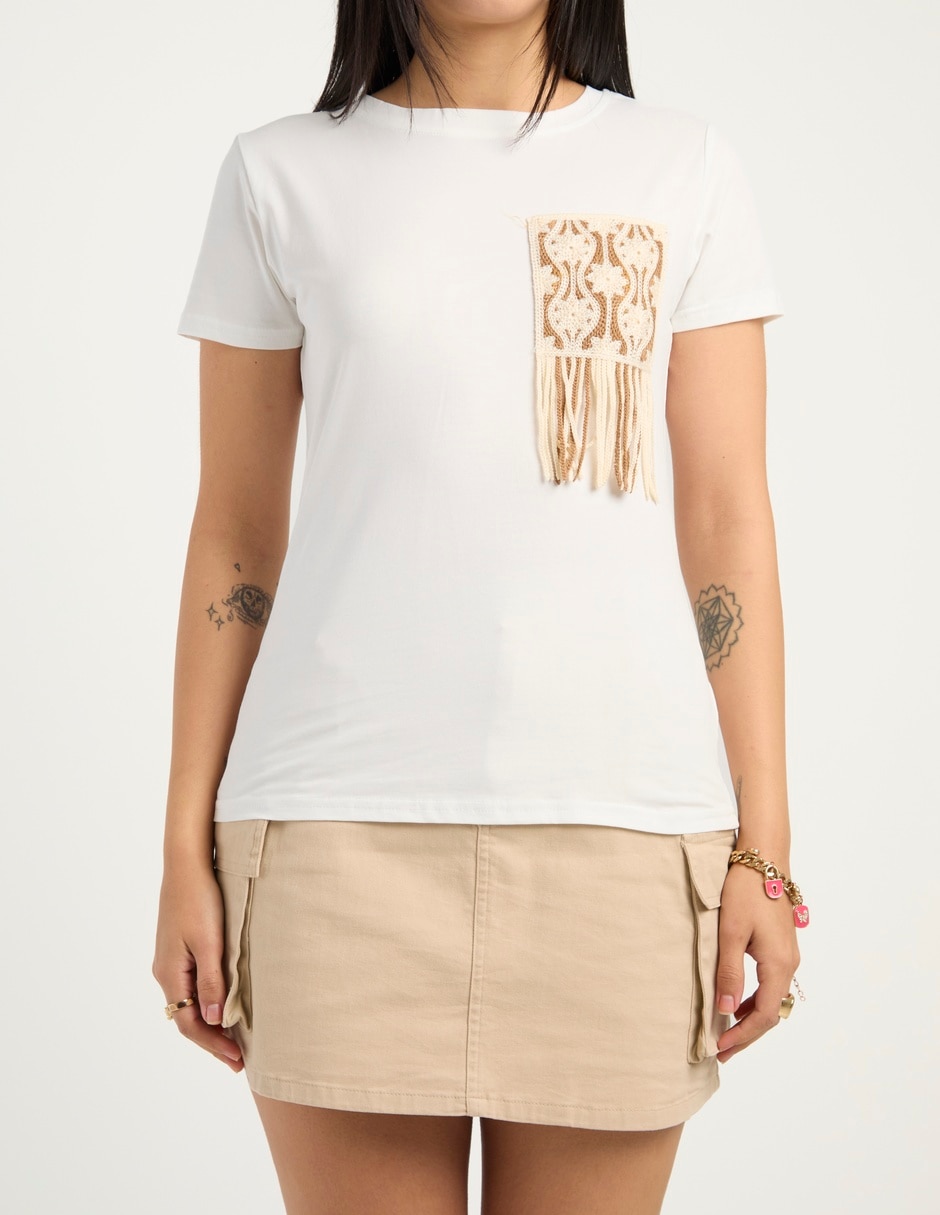 Playera manga corta cuello redondo para mujer 13