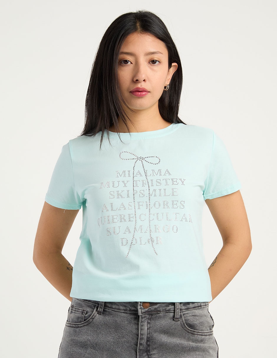 Playera manga corta cuello redondo para mujer 8