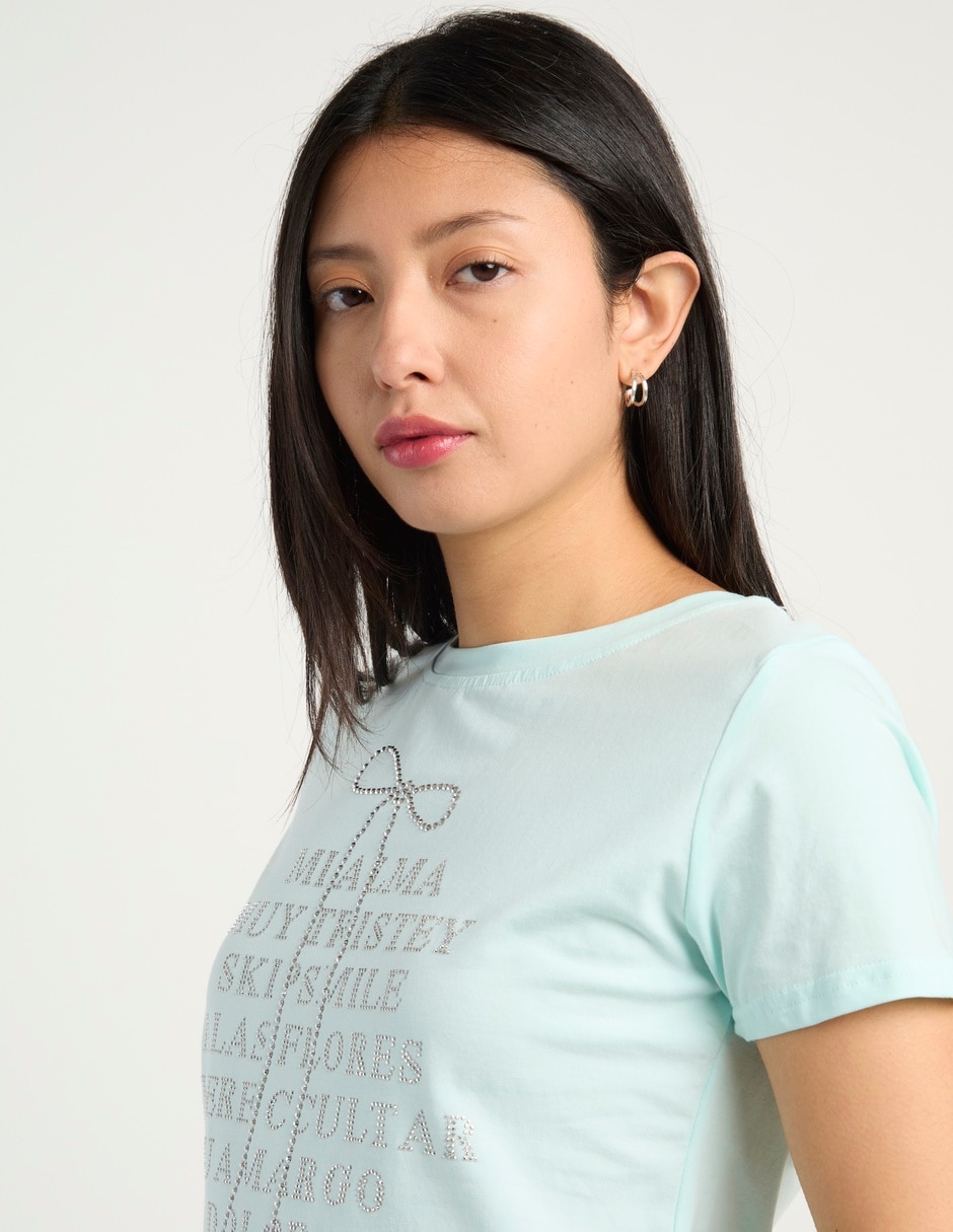 Playera manga corta cuello redondo para mujer 10
