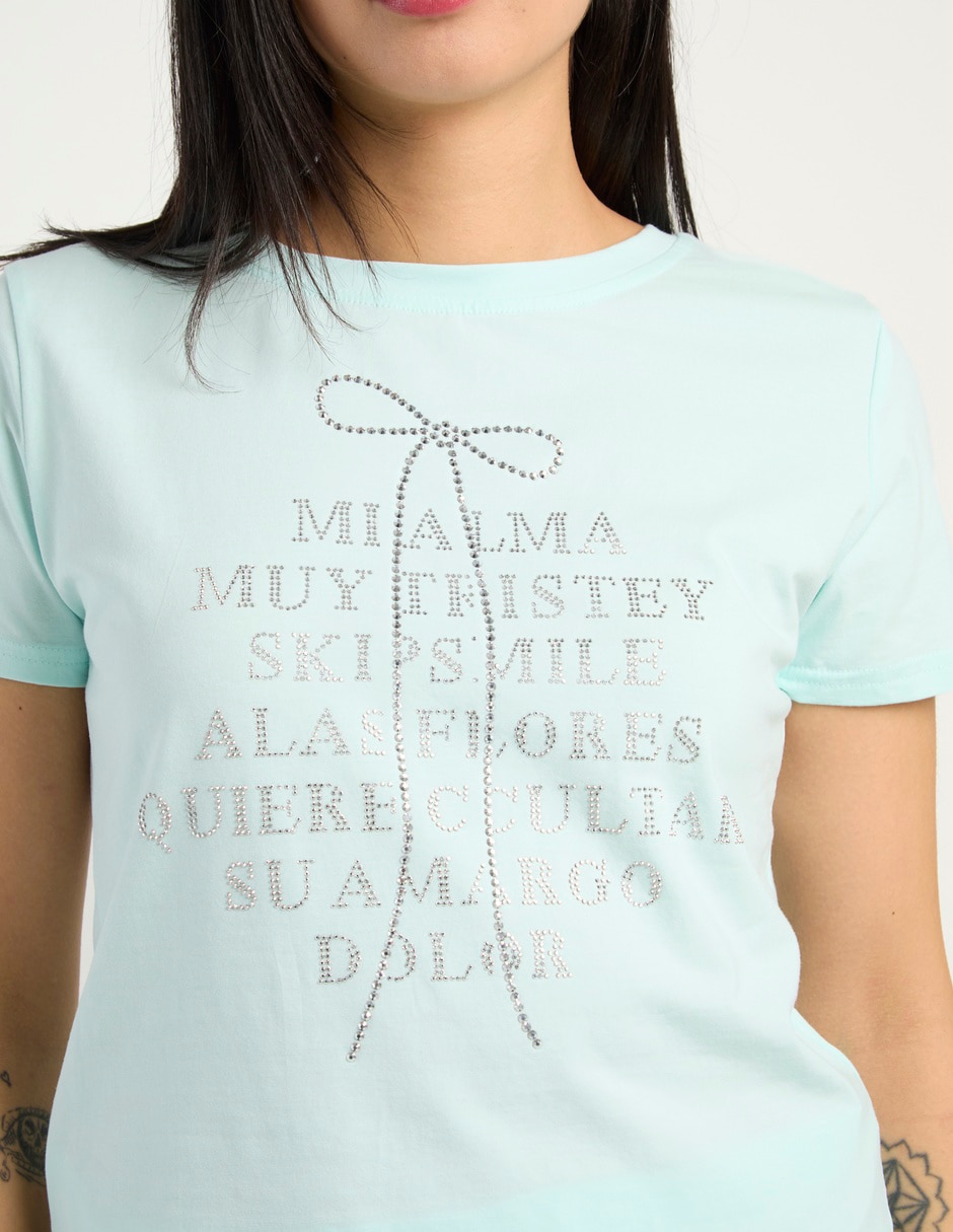 Playera manga corta cuello redondo para mujer 11