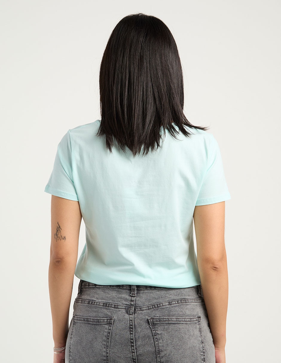 Playera manga corta cuello redondo para mujer 12