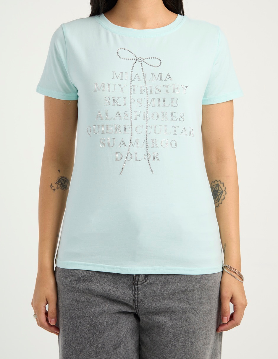 Playera manga corta cuello redondo para mujer 13