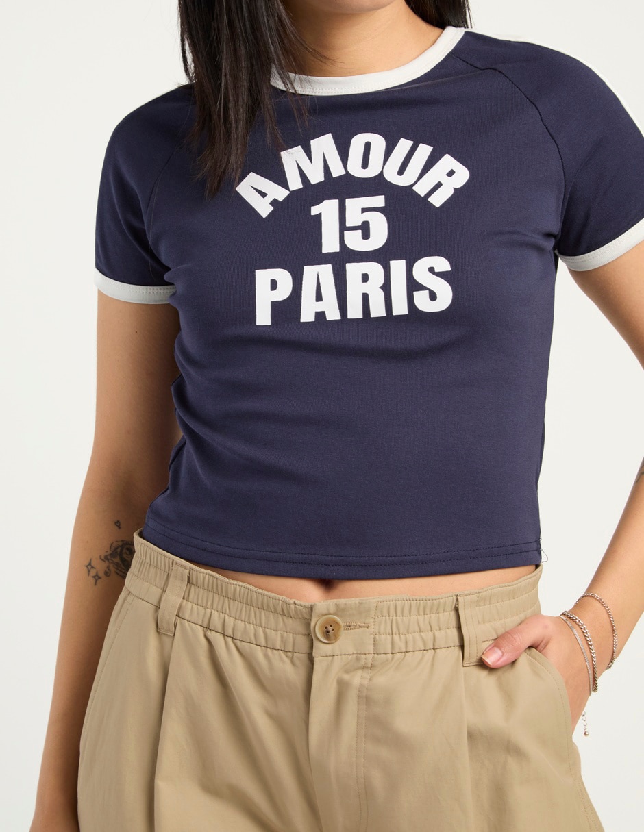 Playera manga corta cuello redondo para mujer 10