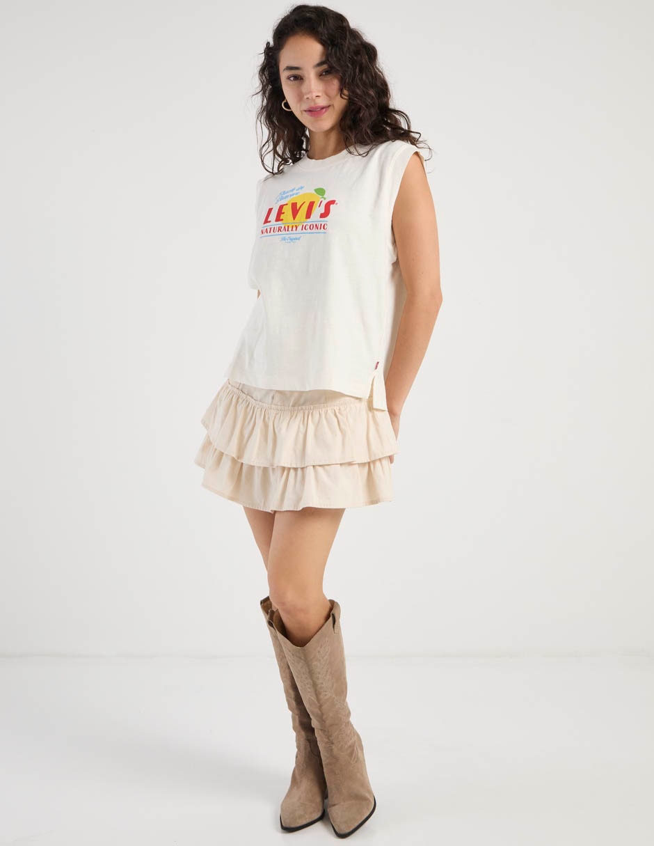 Playera sin manga cuello redondo para mujer 4