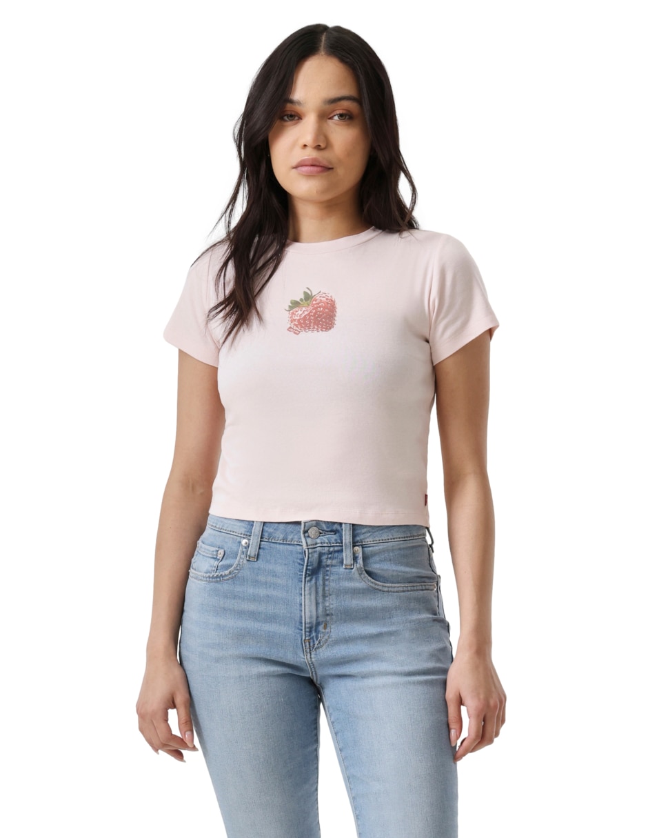 Playera manga corta cuello redondo mujer Playera manga corta cuello redondo mujer