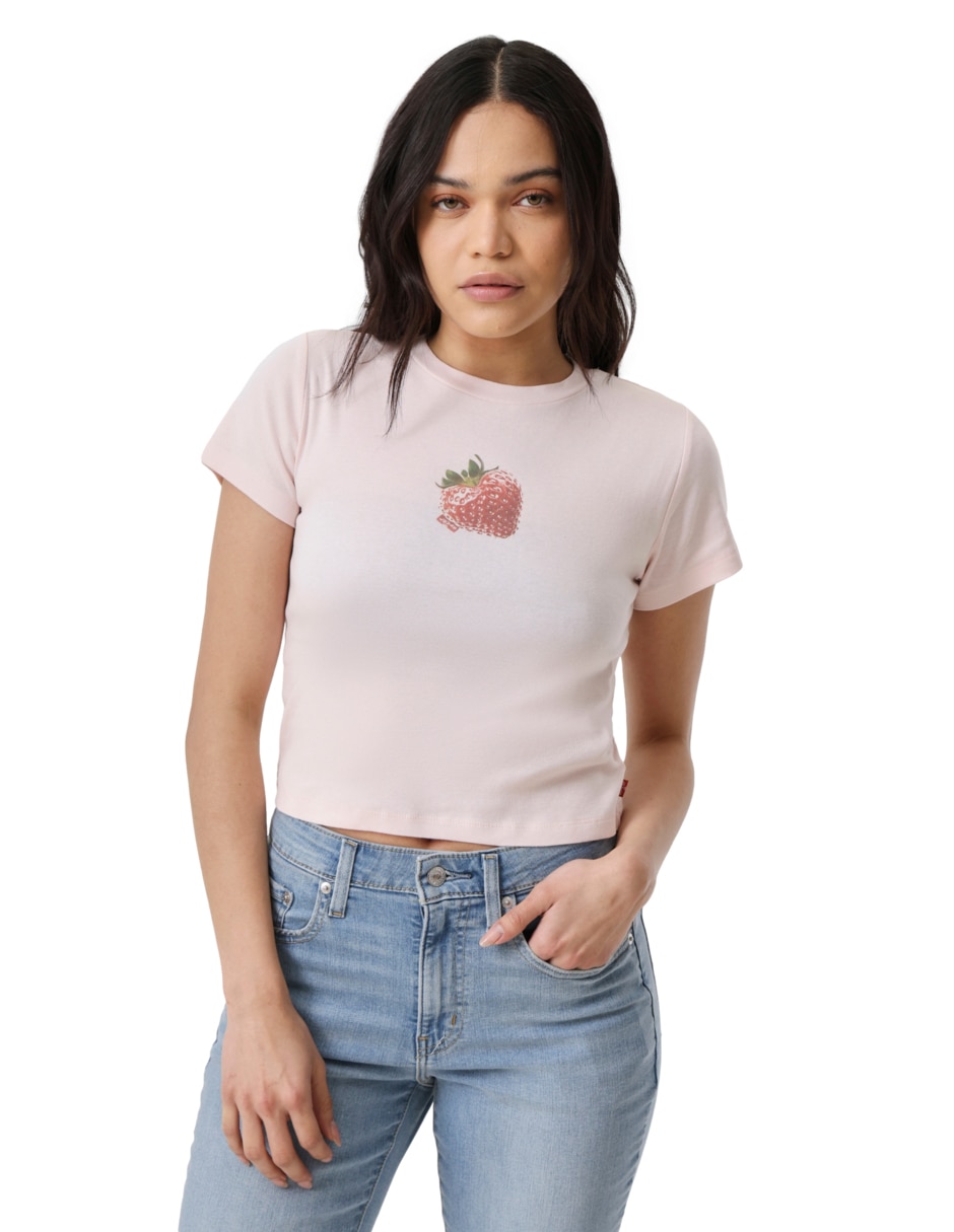 Playera manga corta cuello redondo mujer 2