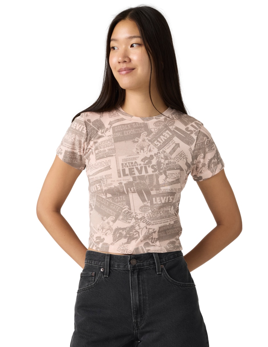 Playera manga corta cuello redondo mujer Playera manga corta cuello redondo mujer