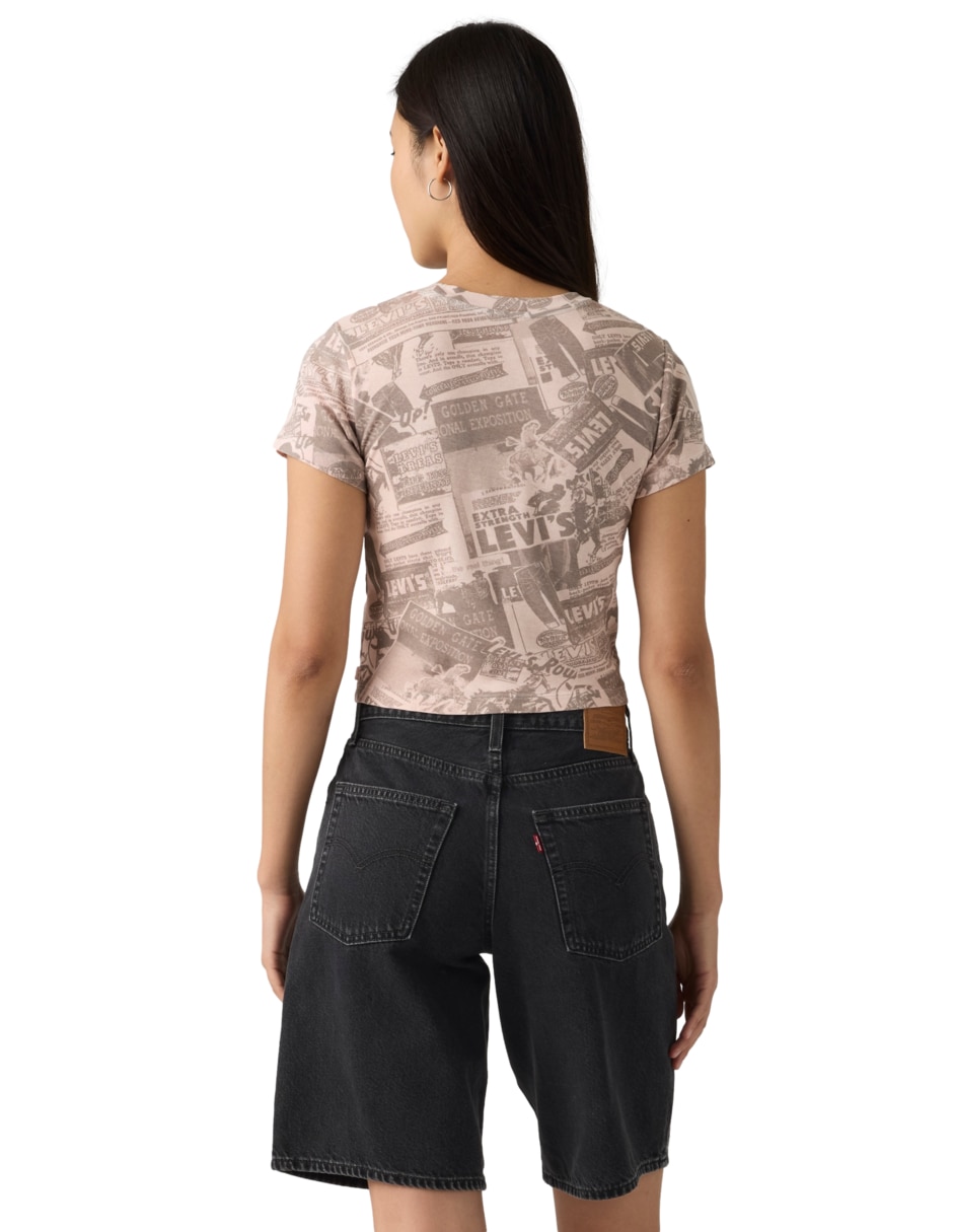 Playera manga corta cuello redondo mujer 4