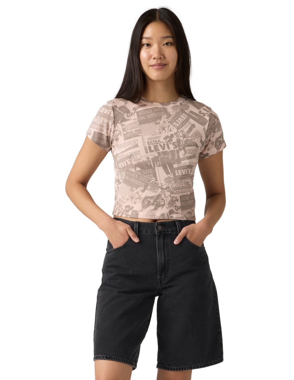 Playera manga corta cuello redondo mujer 3