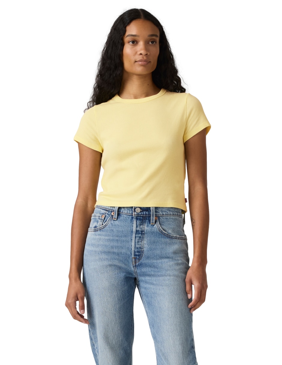 Playera manga corta cuello redondo para mujer 1