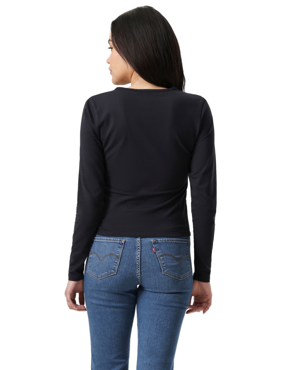 Playera manga larga cuello redondo mujer 4