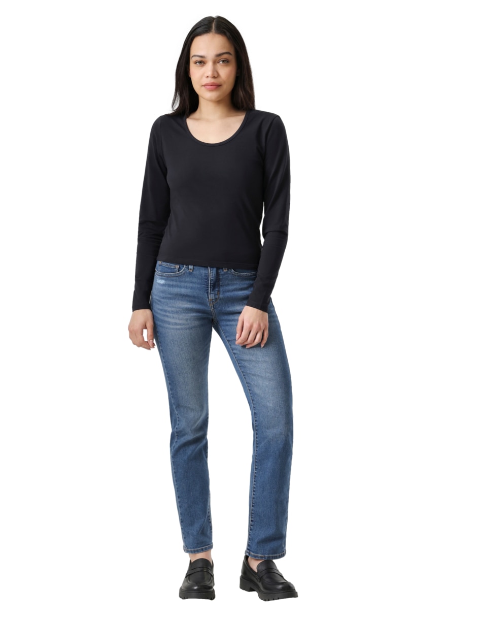 Playera manga larga cuello redondo mujer 3