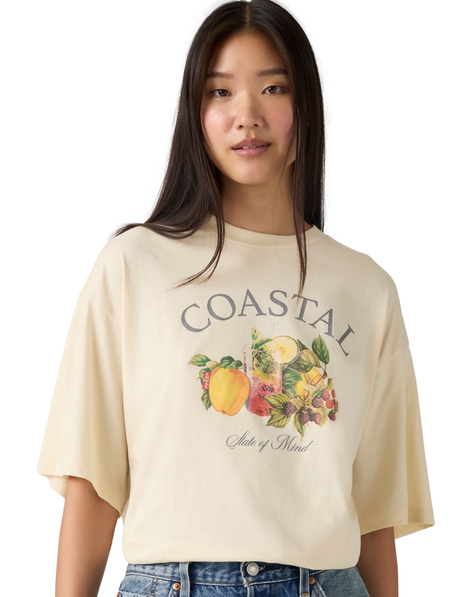Playera manga corta cuello redondo mujer