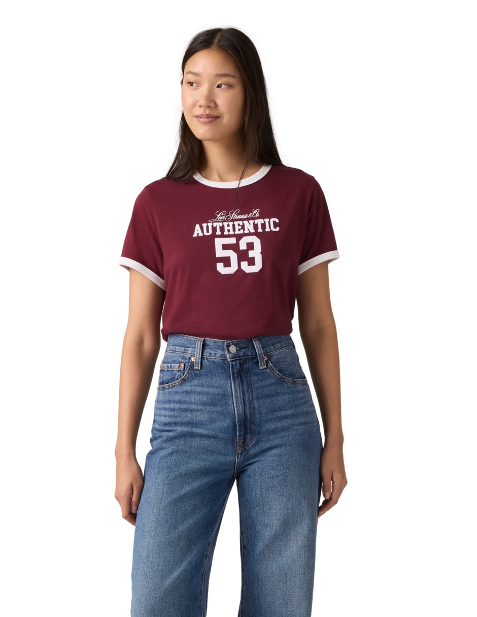 Playera manga corta cuello redondo mujer