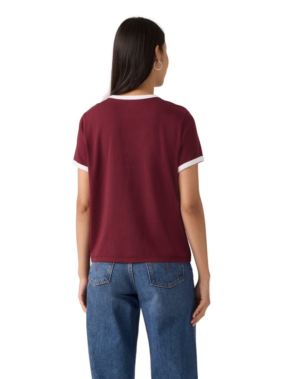 Playera manga corta cuello redondo mujer