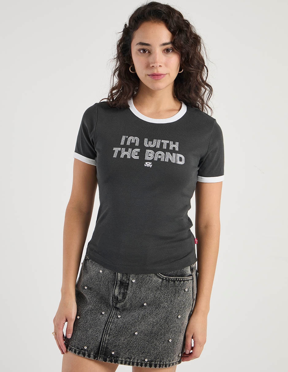 Playera manga corta cuello redondo para mujer