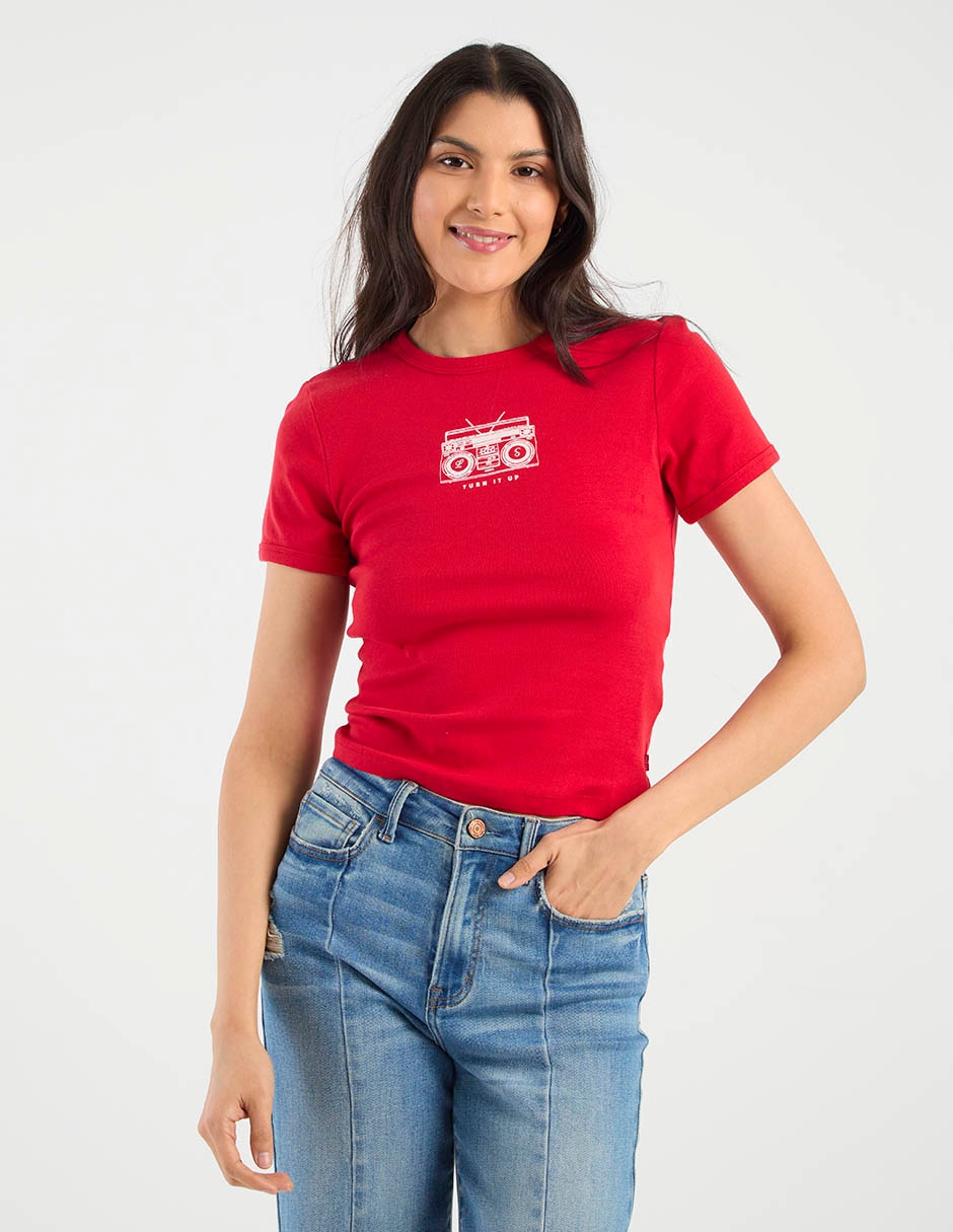 Playera manga corta Levi's cuello redondo para mujer