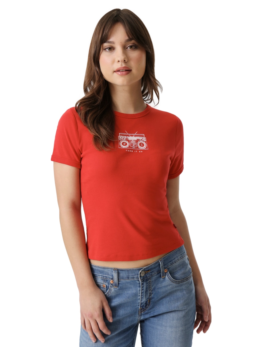 Playera manga corta Levi's cuello redondo para mujer