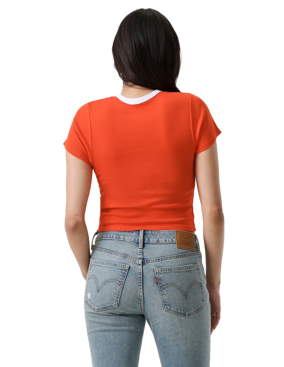 Playera manga corta cuello redondo mujer 4