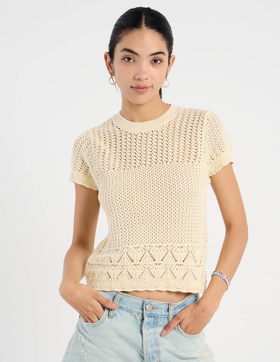Suéter cuello redondo para mujer