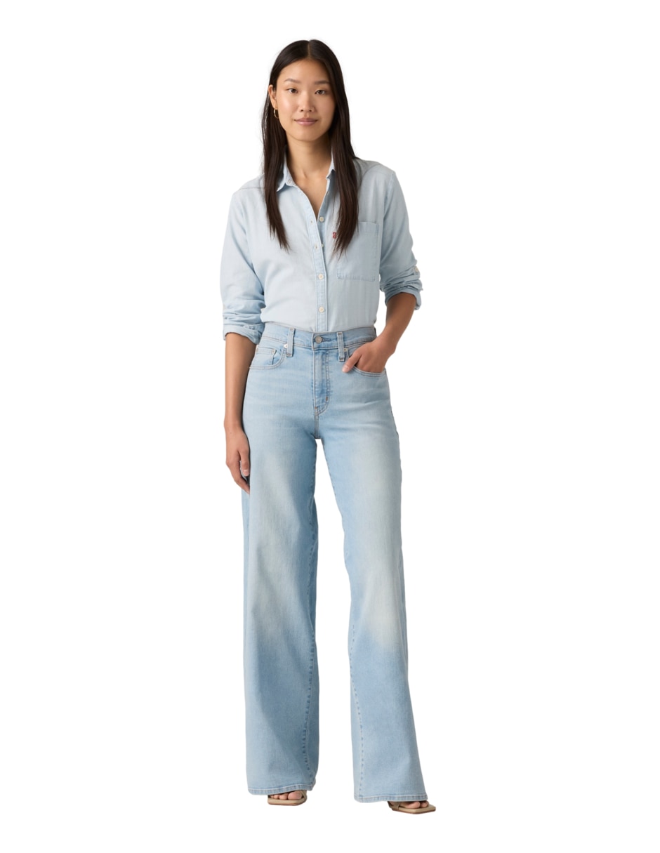Jeans wide leg cintura levi's 728 para mujer