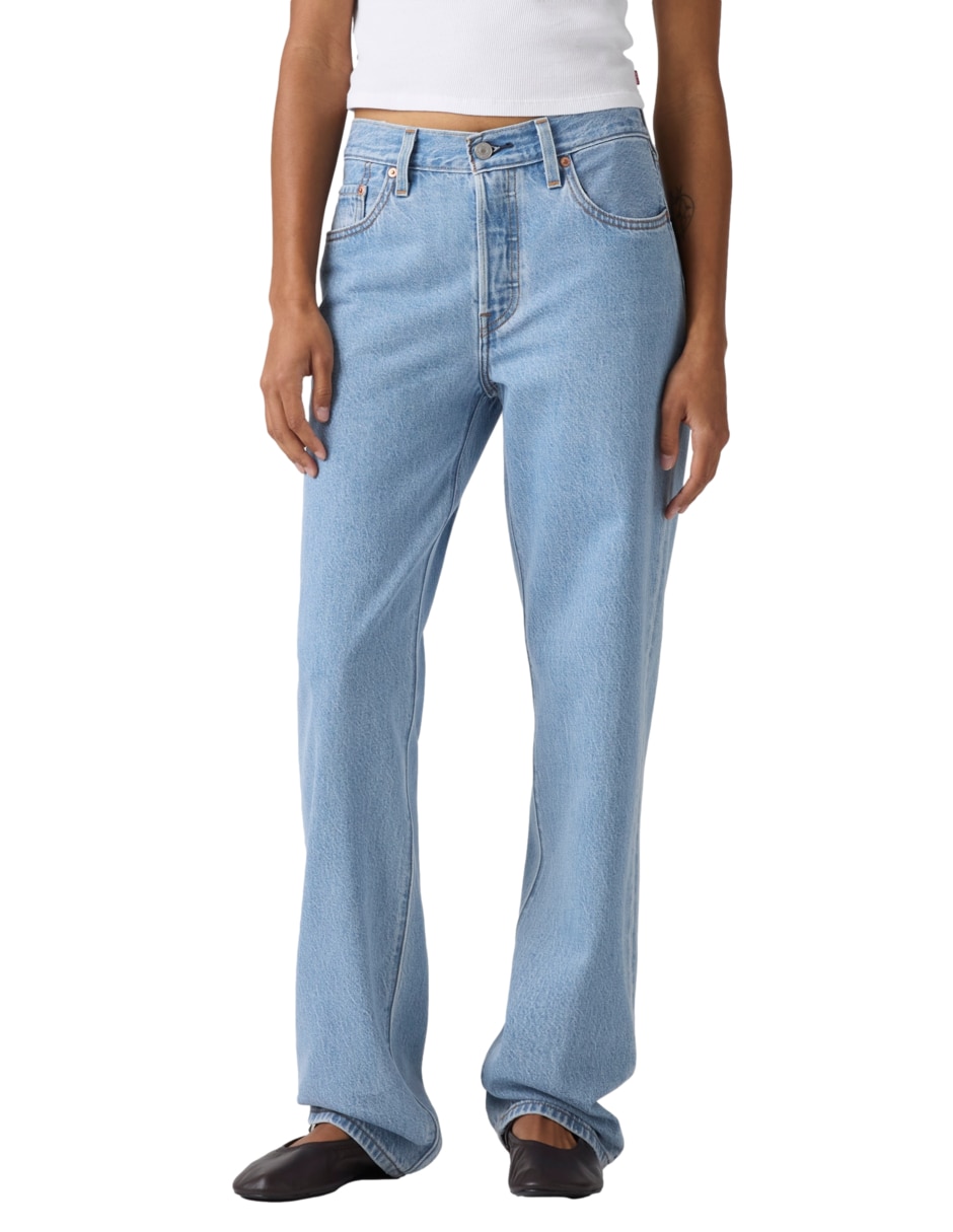 "jeans/jegging/jeans jogger" straight media cintura levi's 501 no aplica "para mujer"