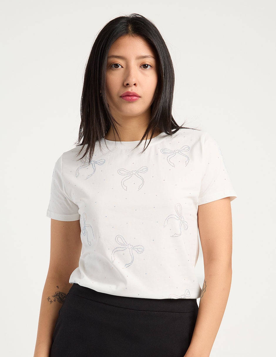 Playera manga corta Biography cuello redondo para mujer