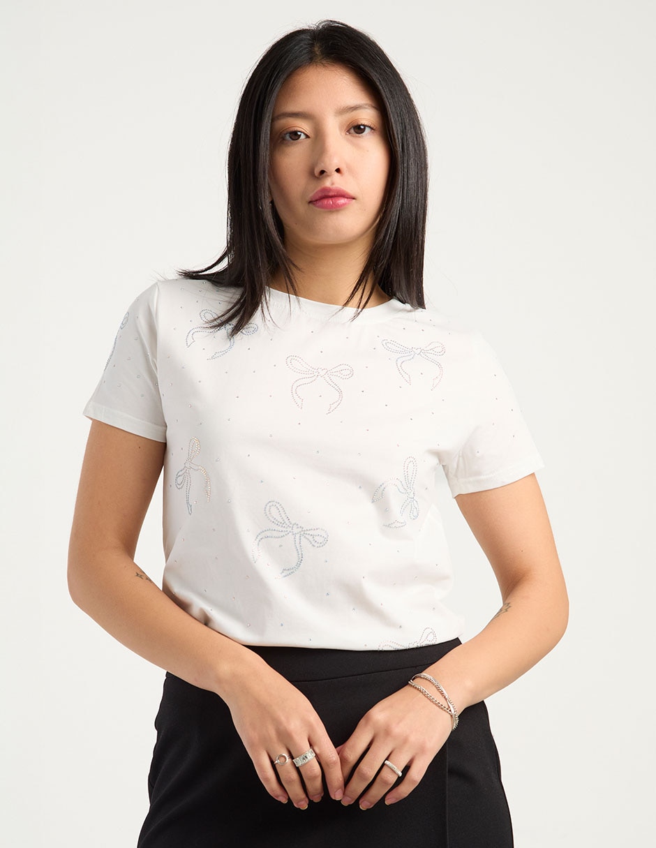 Playera manga corta Biography cuello redondo para mujer