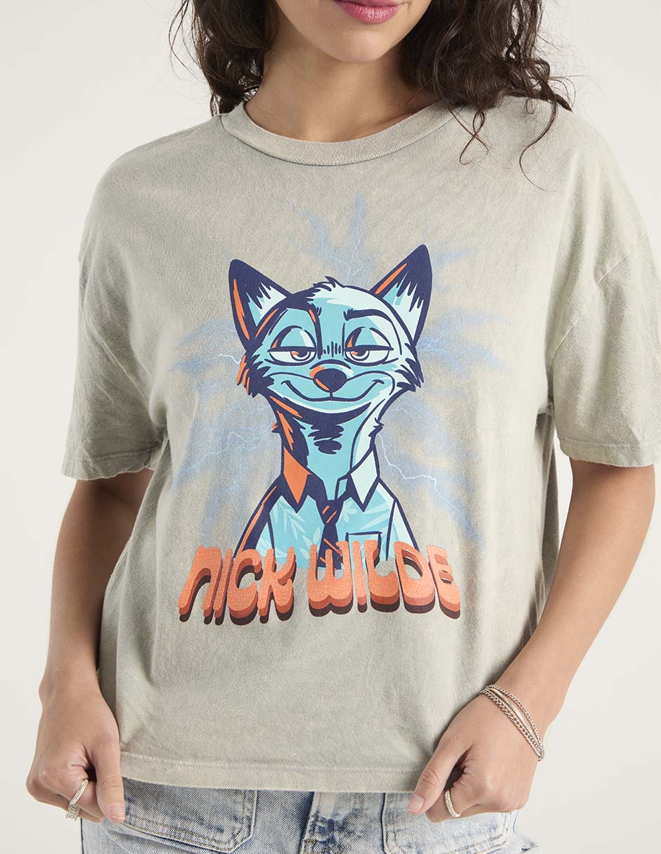Playera manga corta Zootopia cuello redondo mujer 3