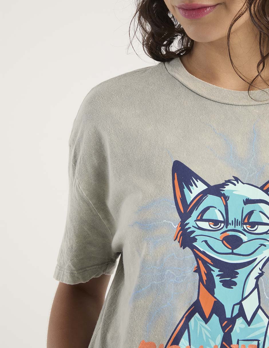 Playera manga corta Zootopia cuello redondo mujer 2