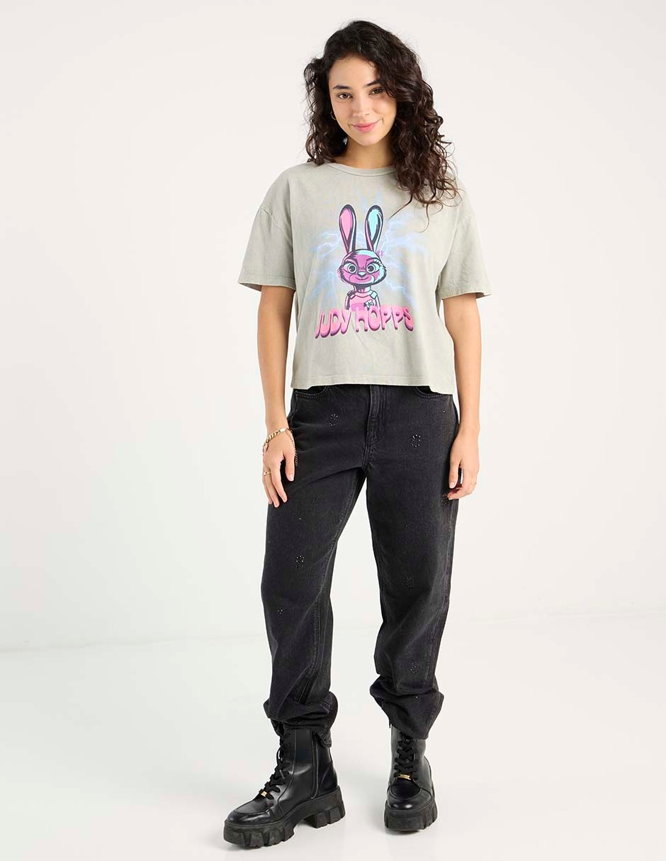 Playera Judy Hopps manga corta cuello redondo para mujer