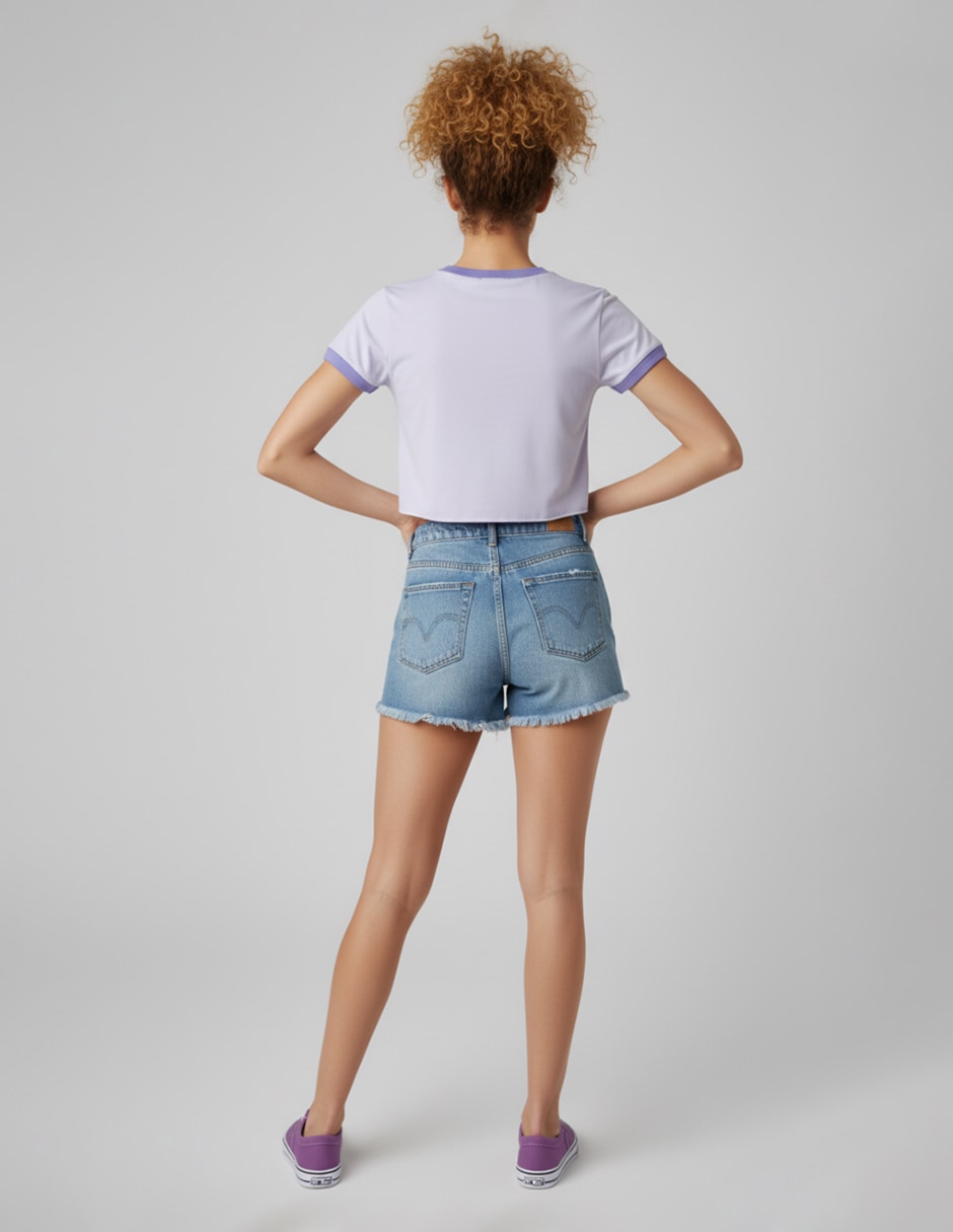 Playera manga corta cuello redondo mujer 4