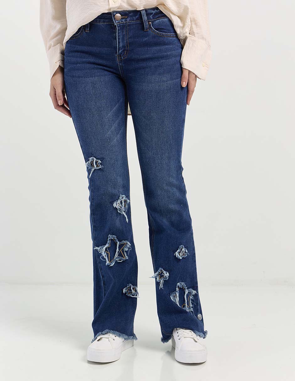 Jeans relaxed flare para mujer 1
