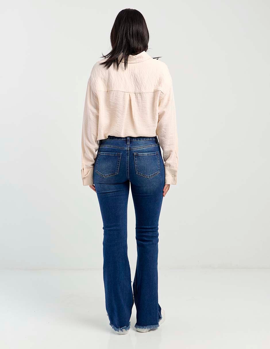 Jeans relaxed flare para mujer 11