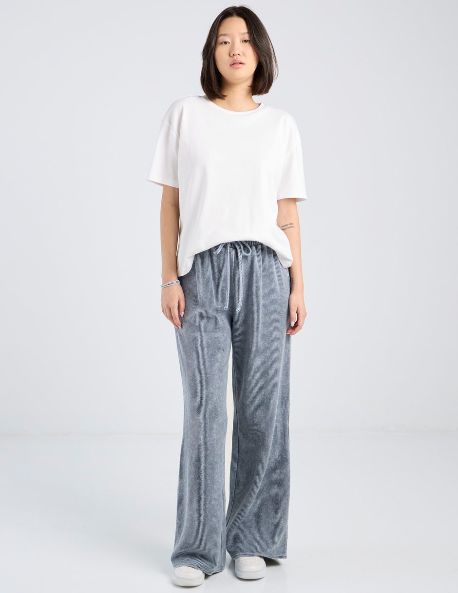 Pants wide leg Coffee Bean Juniors con jareta para mujer