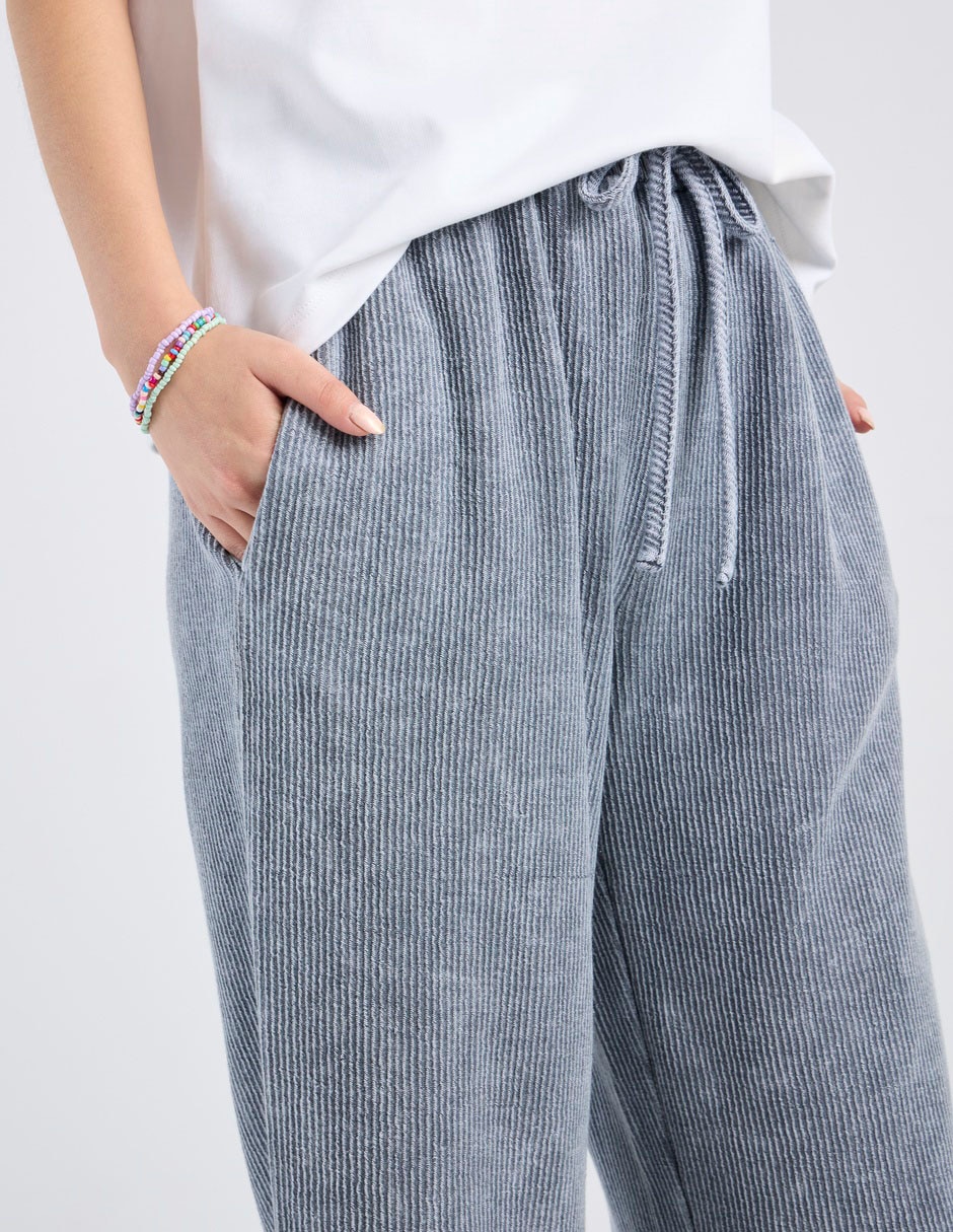 Pants wide leg Coffee Bean Juniors con jareta para mujer