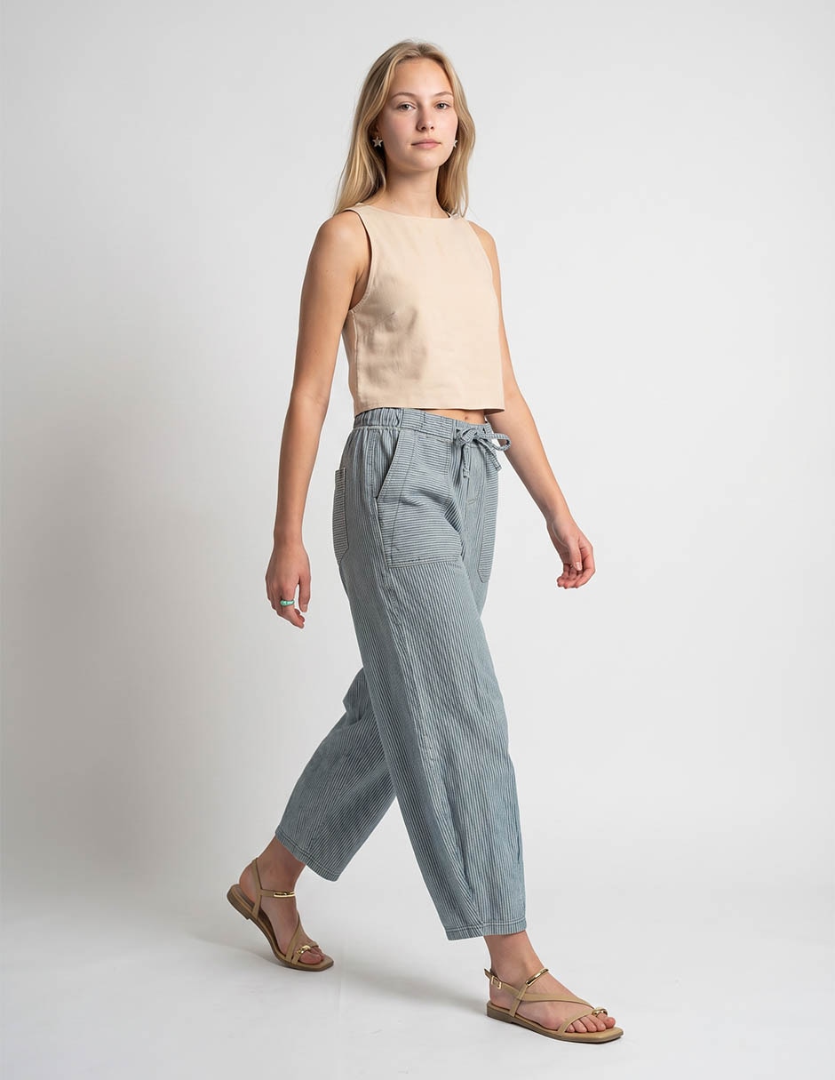 Jeans relajado Coffee Bean corte a la cintura para mujer