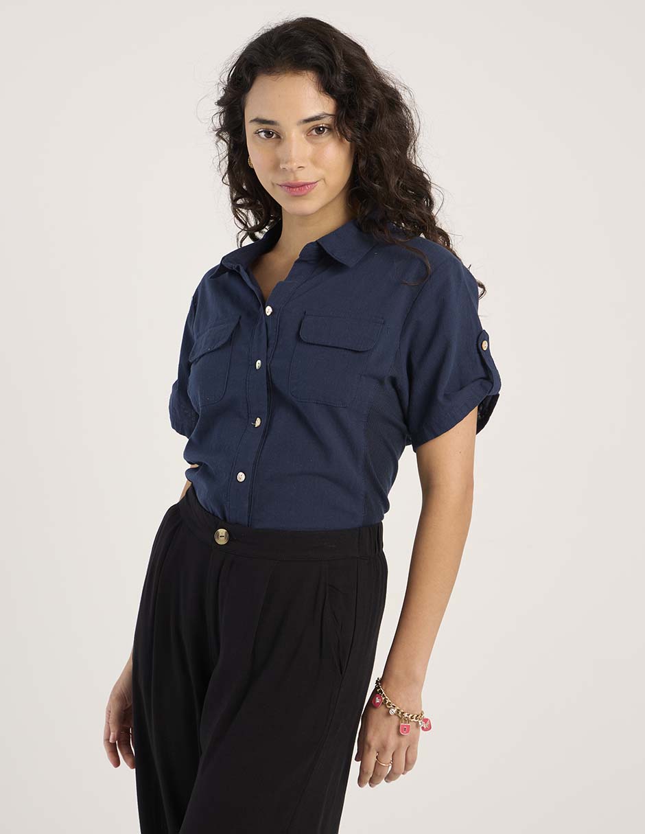 Blusa manga corta para mujer