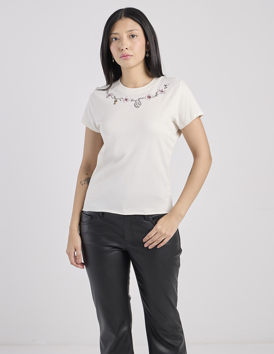 Playera manga corta cuello redondo mujer Playera manga corta cuello redondo mujer