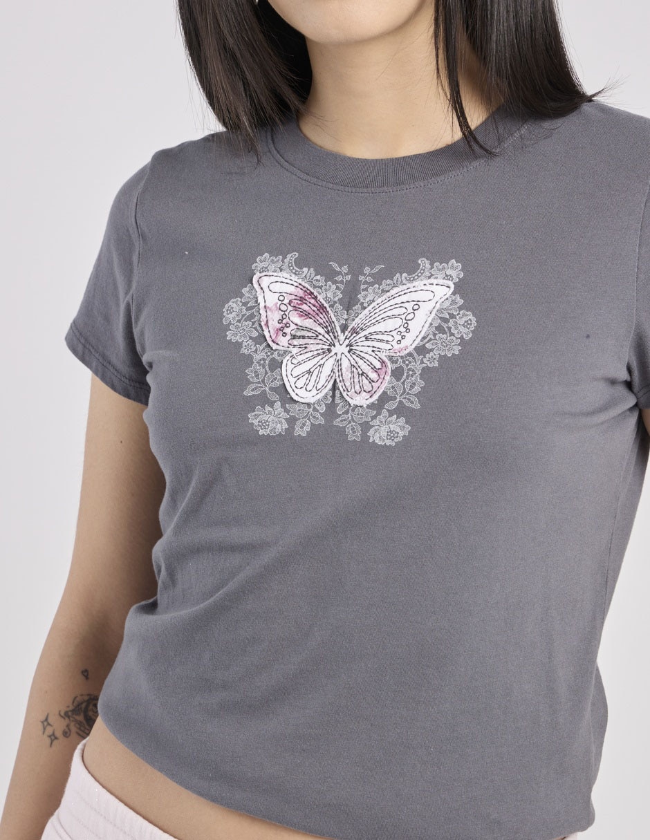 Playera manga corta cuello redondo mujer 3
