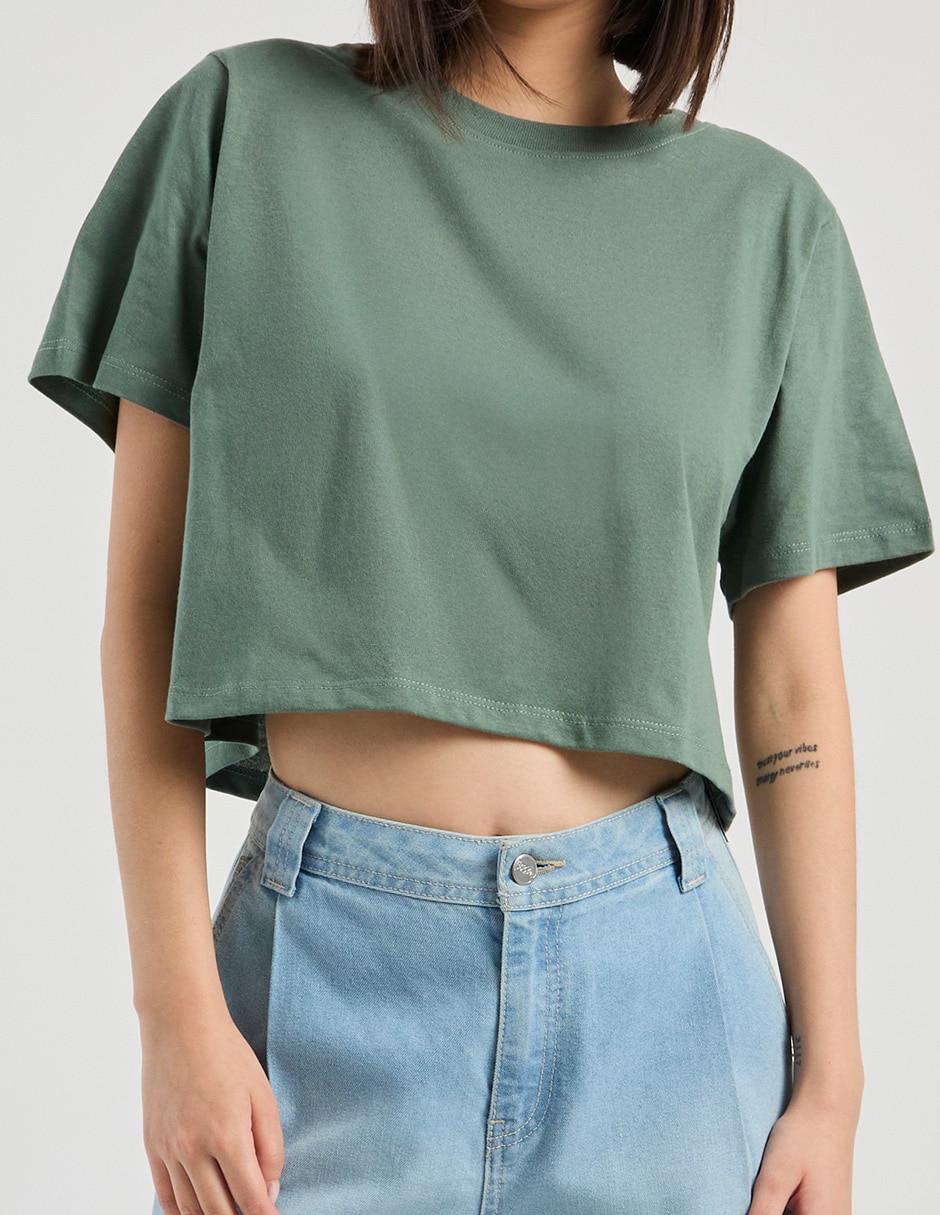 Playera manga corta cuello redondo mujer 2