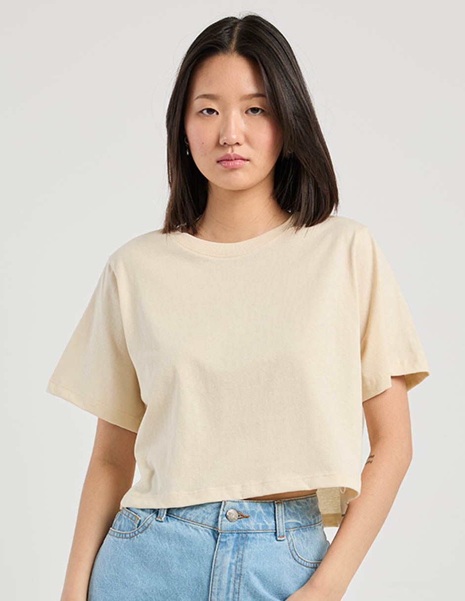 Playera manga corta cuello redondo mujer