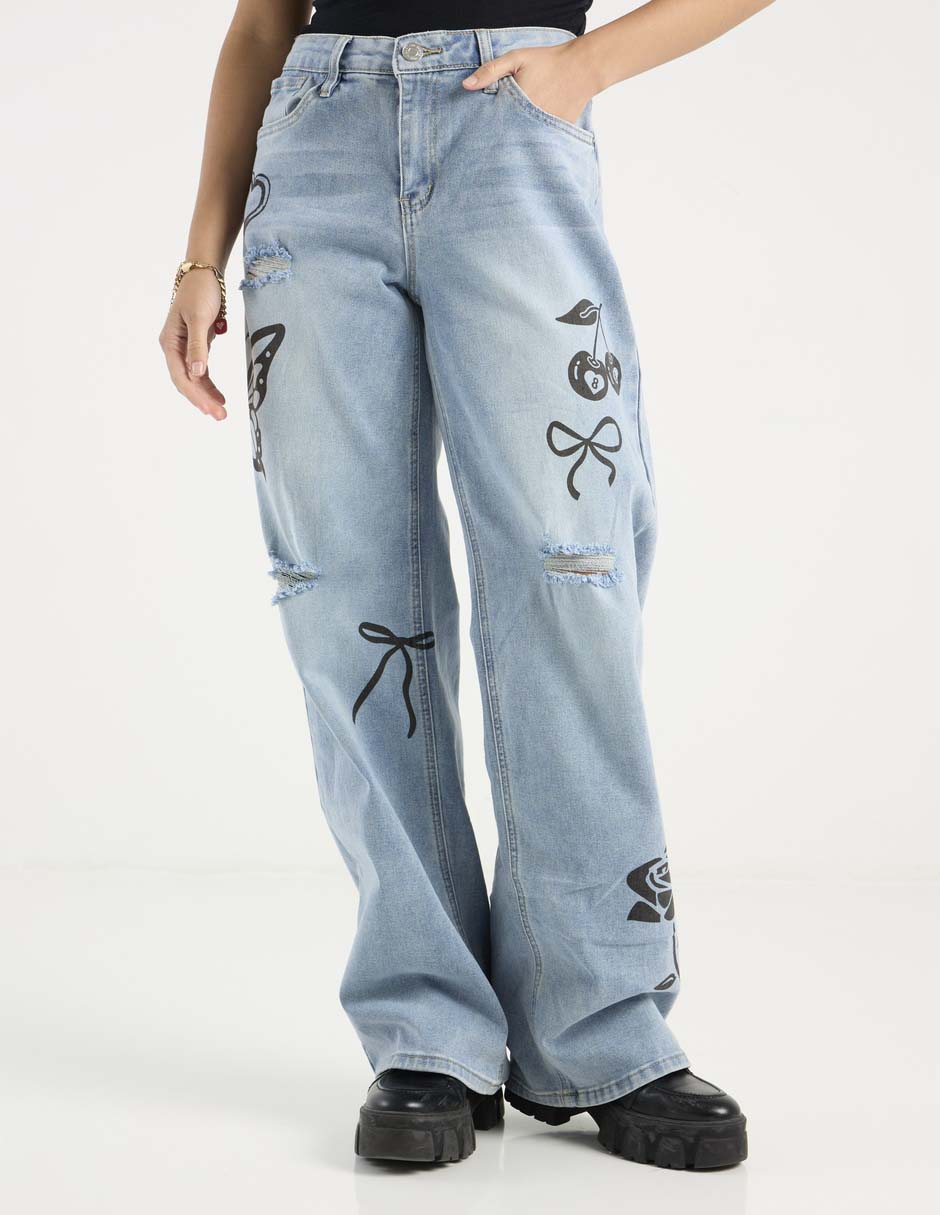 Jeans relaxed straight para mujer 1