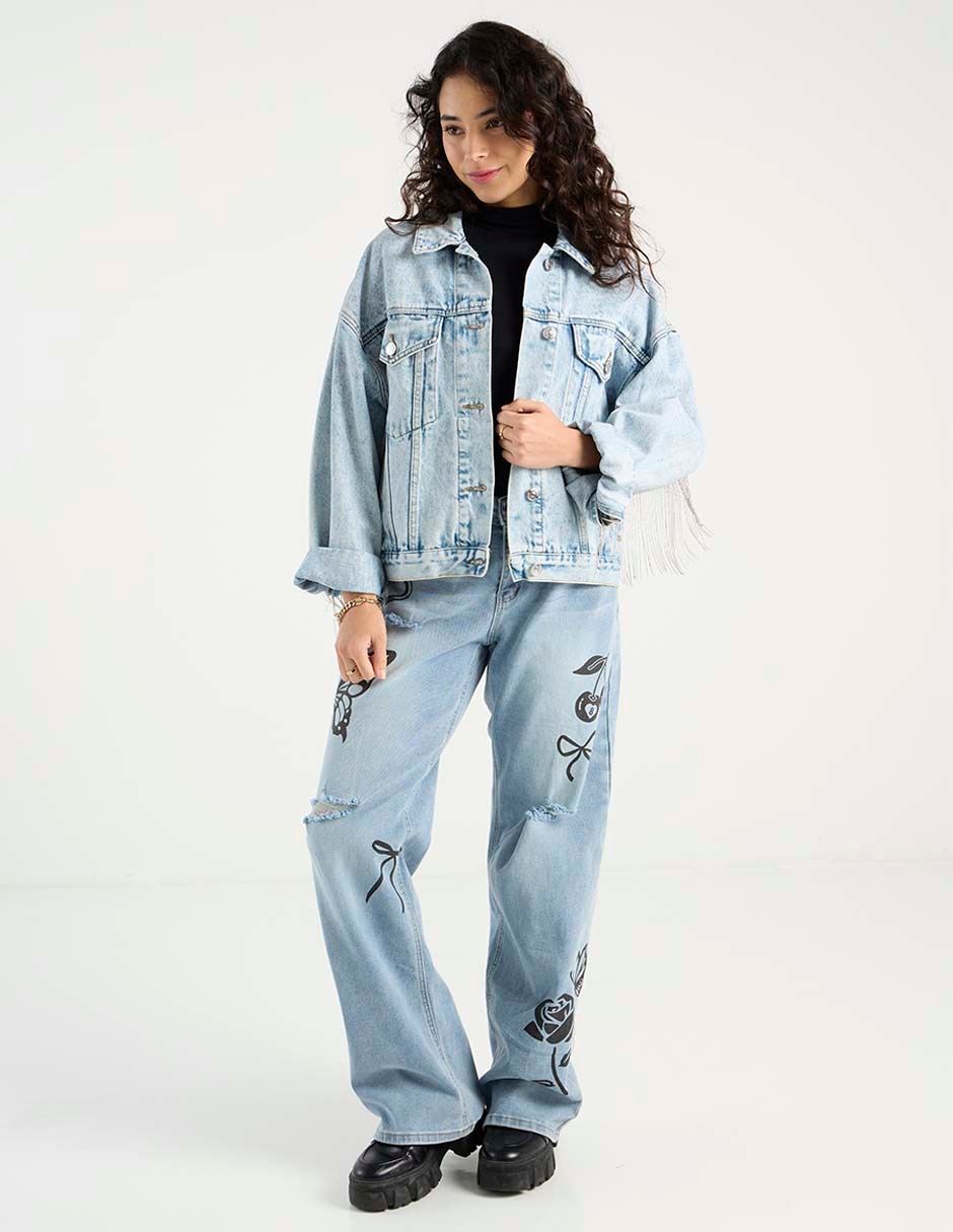 Jeans relaxed straight para mujer 8
